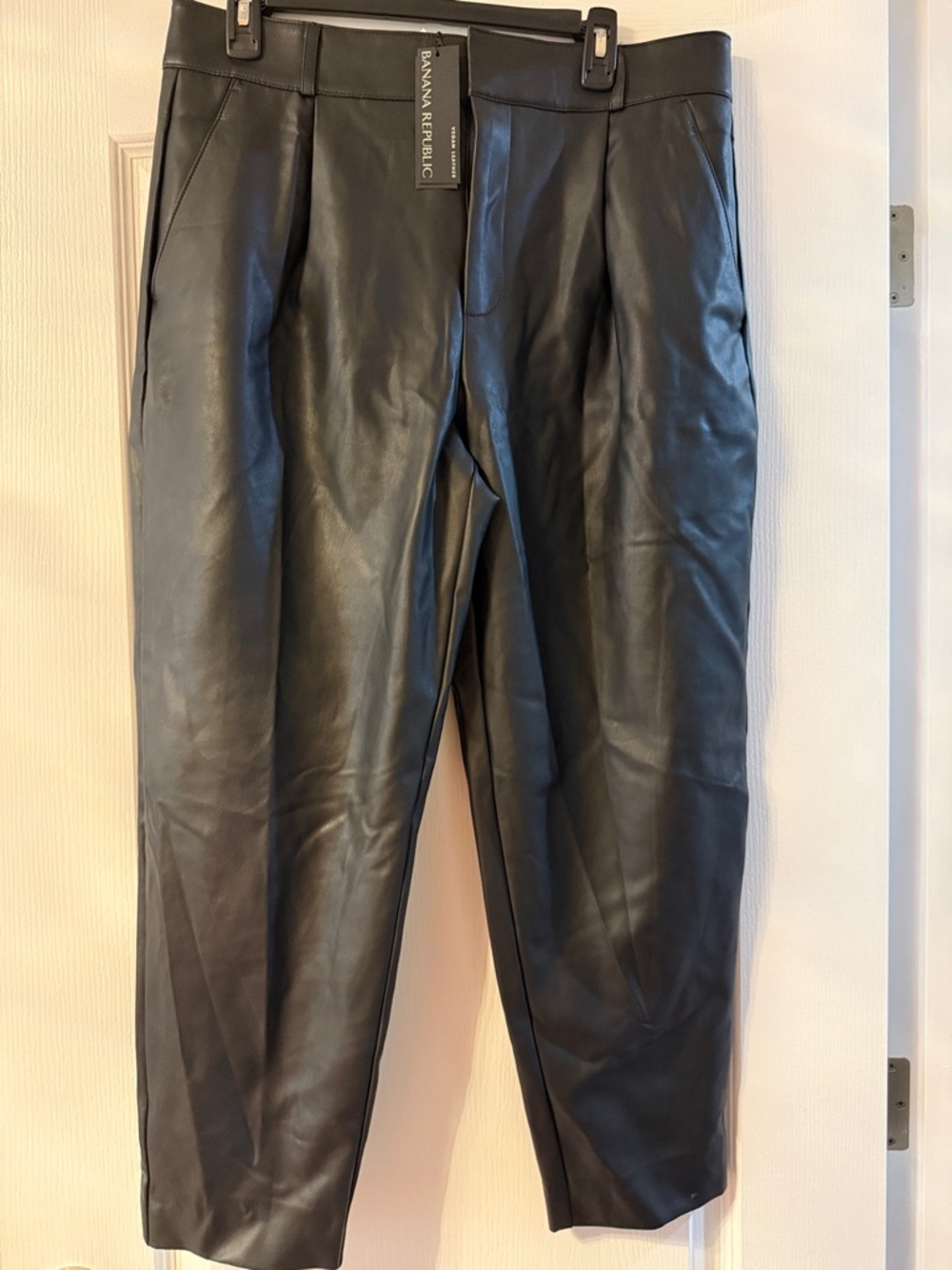 Banana Republic Black Faux Leather Trousers